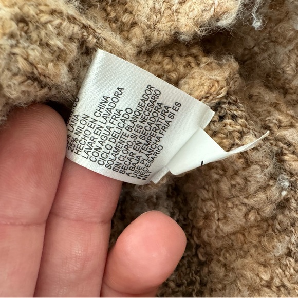 Gianni Bini sweater boiled wool boucle open knit cowl neck crop large - Picture 10 of 11